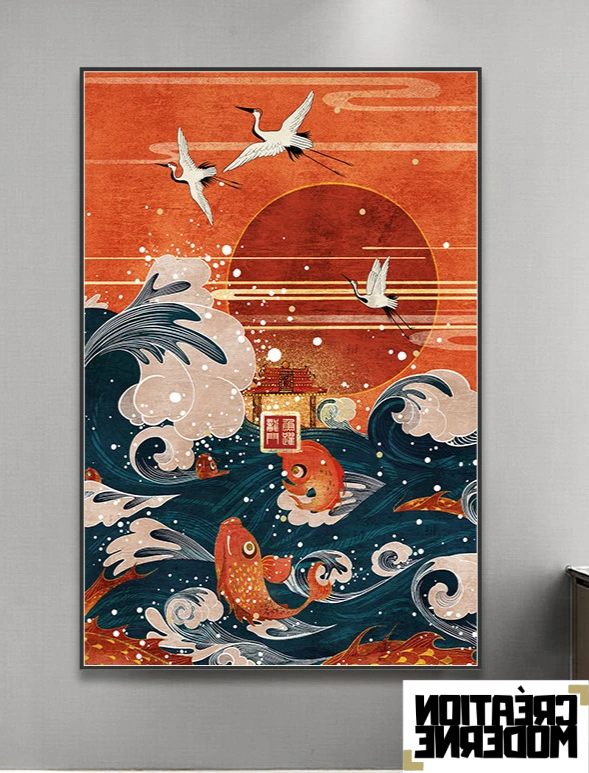 Tableau Japonais - Sumo, Geisha, Samouraï - Impression HD Sur Toile 30x40cm - Décoration Murale Moderne