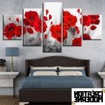 tableau-coquelicots-5-panneaux-la-deco-a-prix-grossiste-montableaudeco-37030350061801 Tableau Fleur Les Coquelicots 5 panneaux - Montableaudeco
